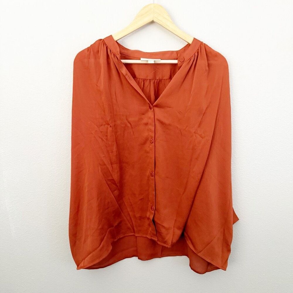 RYEGRASS RYE GRASS | Burnt Orange Blouse Balloon Sleeve‎ Oversized | Size XL